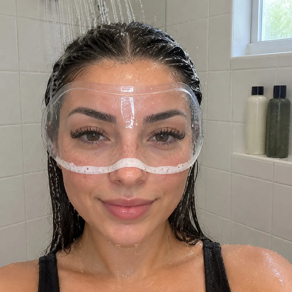 Visière de douche Fivelia, illustration : visière sous la douche
